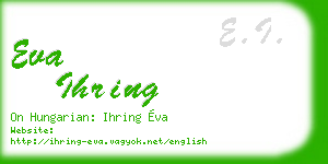 eva ihring business card