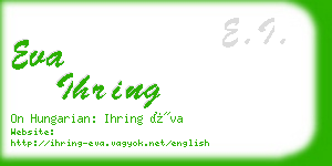 eva ihring business card